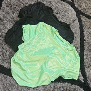Shiny Black and Green T-Shirt Duo